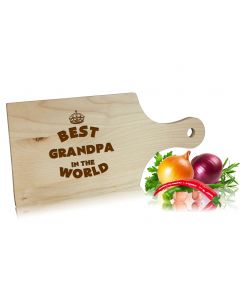 Schneidebrett Frühstücksbrett aus Holz mit Griff 30cm Best Grandpa - Restposten