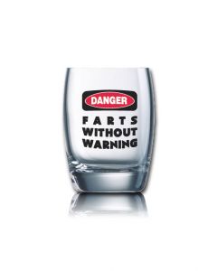 Lustiges Schnapsglas Salto 60 ml - DANGER - FARTS WITHOUT WARNING